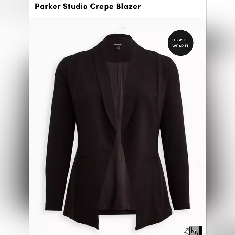 Torrid Black Crepe Blazer